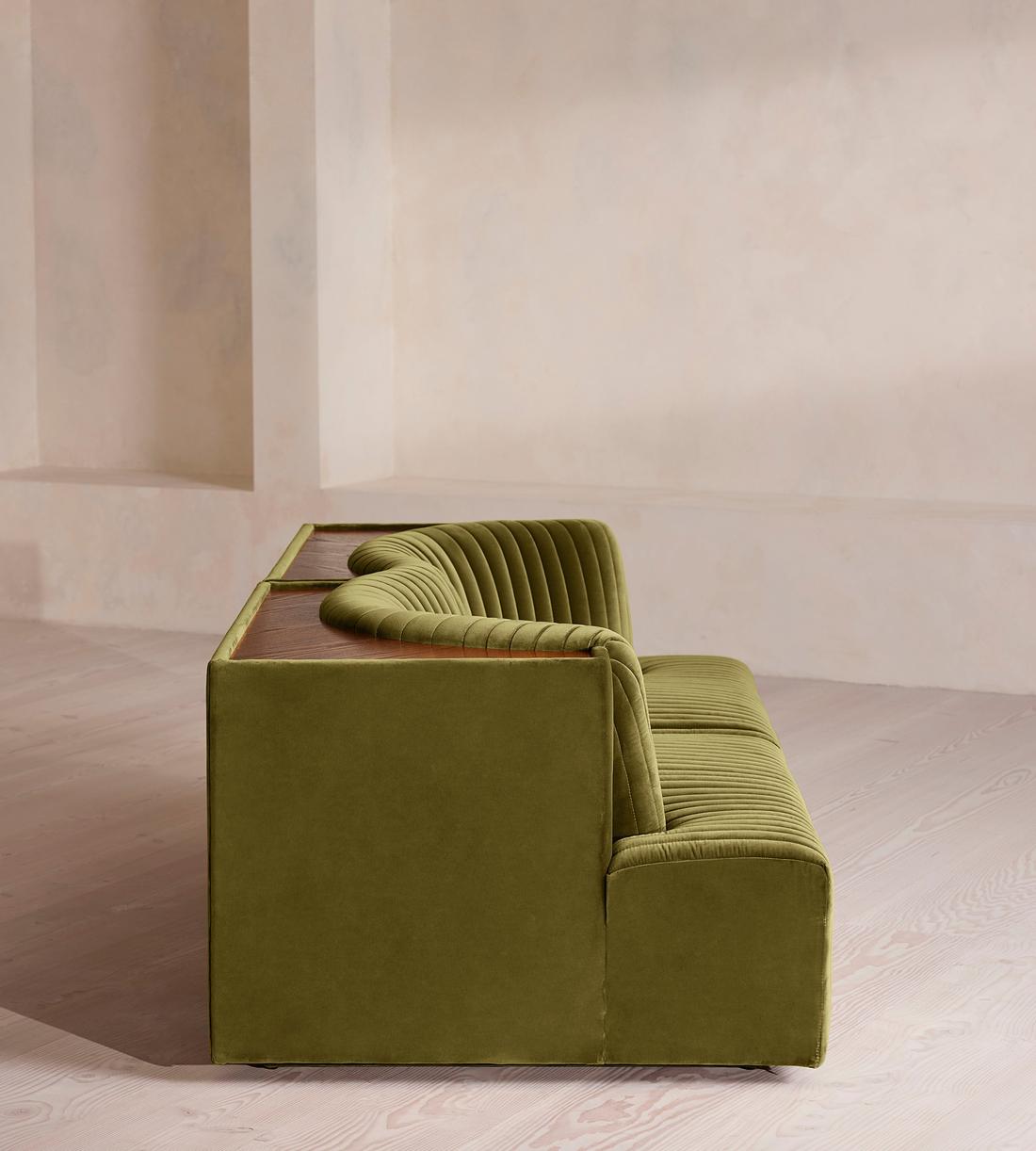 Hamish Modular Sofa - Three Seater - Velvet - Olive - Images - Image 3