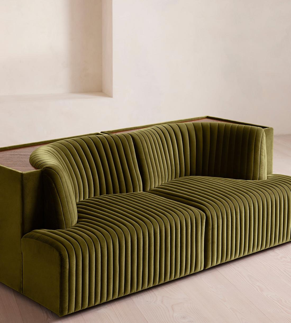 Hamish Modular Sofa - Three Seater - Velvet - Olive - Images - Image 5