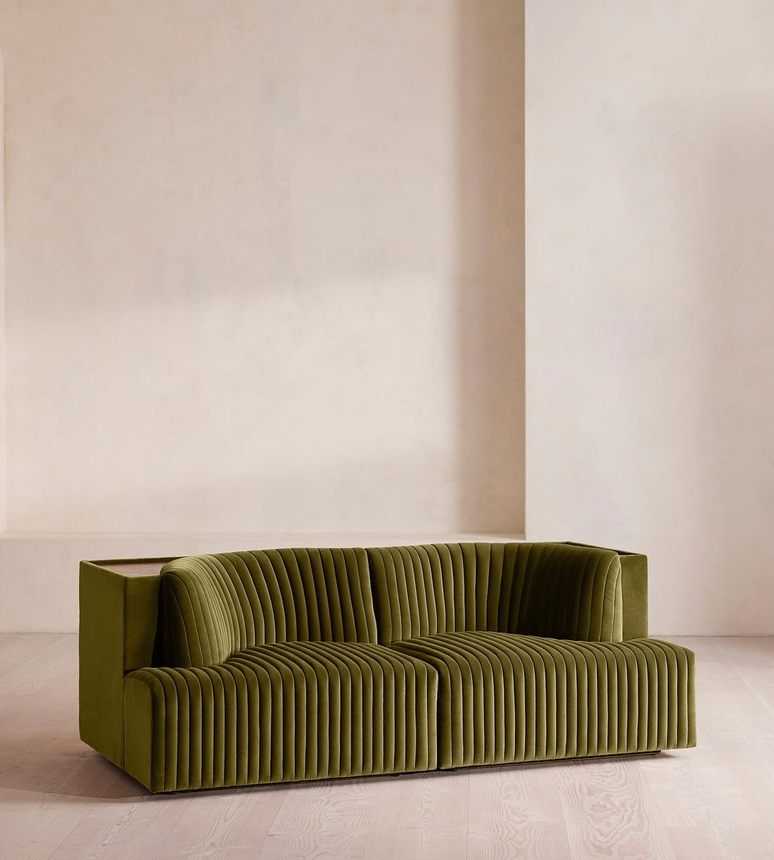 Hamish Sectional Sofa - Three Seater - Velvet - Olive - US - Listing - Image 2