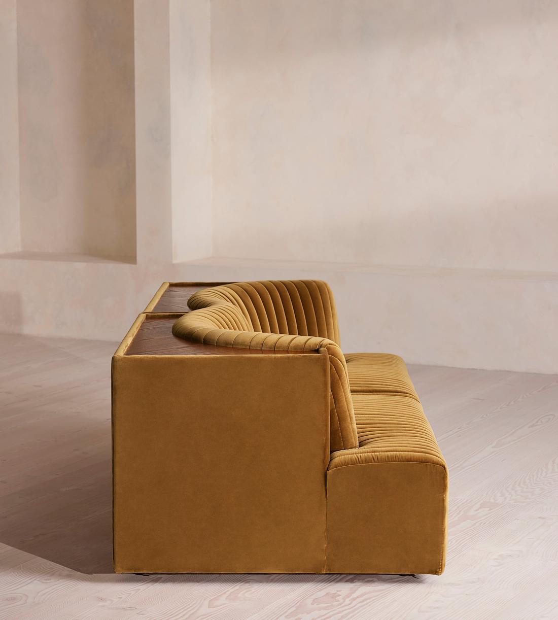 Hamish Modular Sofa - Three Seater - Velvet - Mustard - Images - Image 3