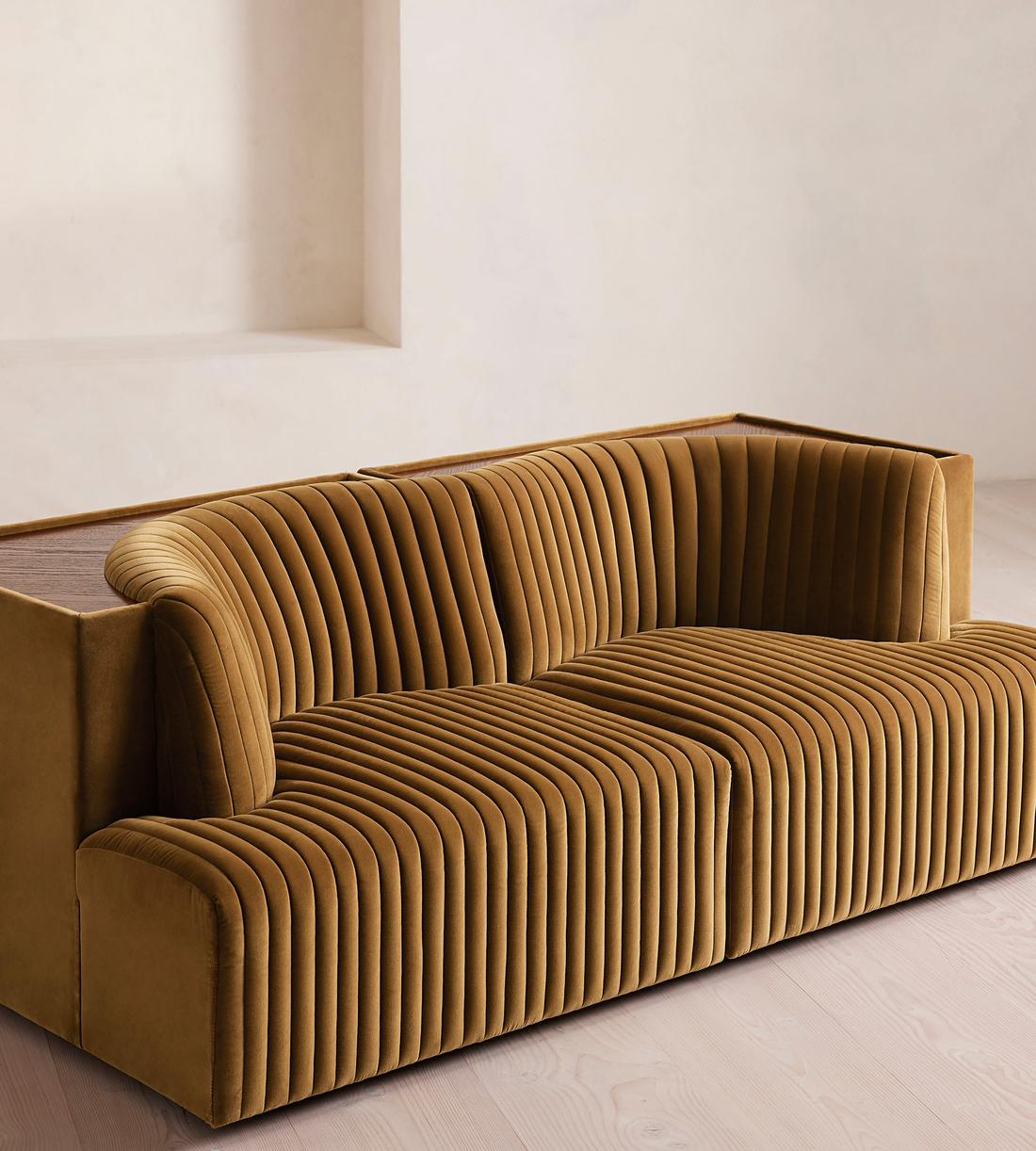 Hamish Modular Sofa - Three Seater - Velvet - Mustard - Images - Image 5
