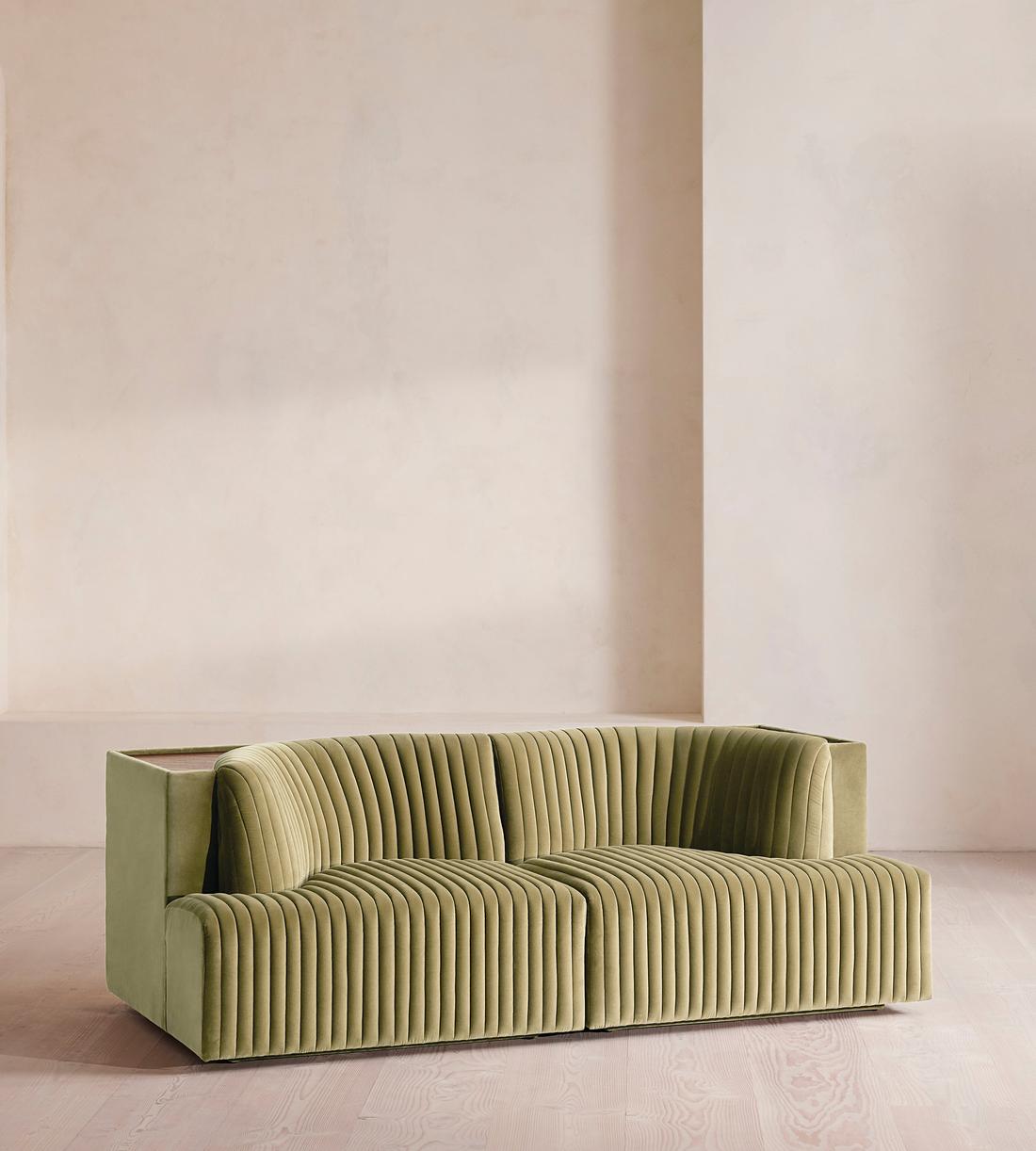 Hamish Modular Sofa - Three Seater - Velvet - Lichen - Listing - Image 2