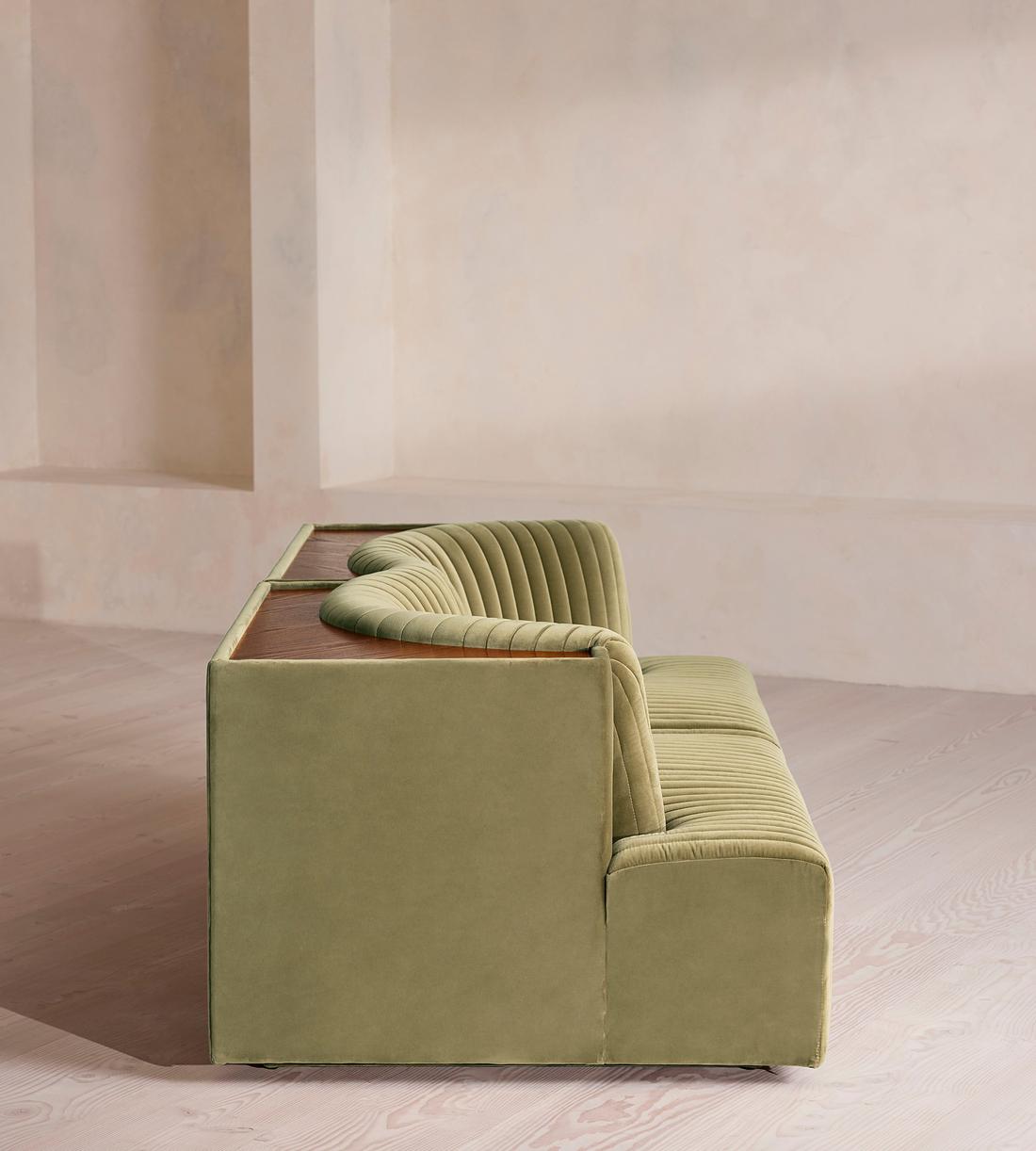 Hamish Sectional Sofa - Three Seater - Velvet - Lichen - US - Images - Image 3