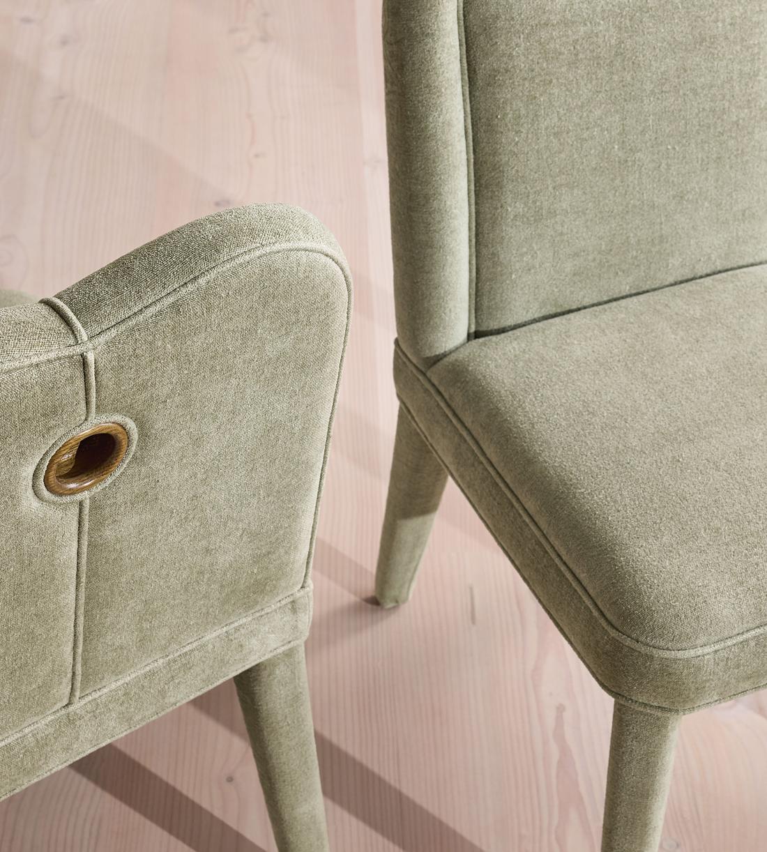 Pair of Keira Dining Chair - Linen Chenille - Sage - UK - Images - Image 7