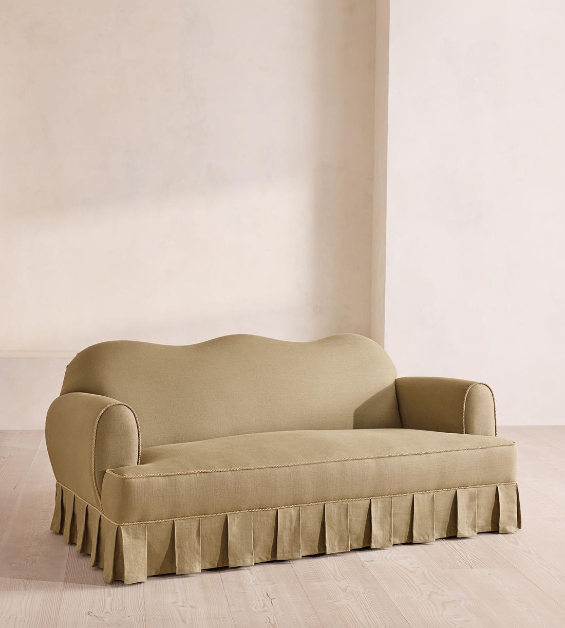 Madelyn Three Seater Sofa - Linen - Wheat - UK - Listing - Image 1