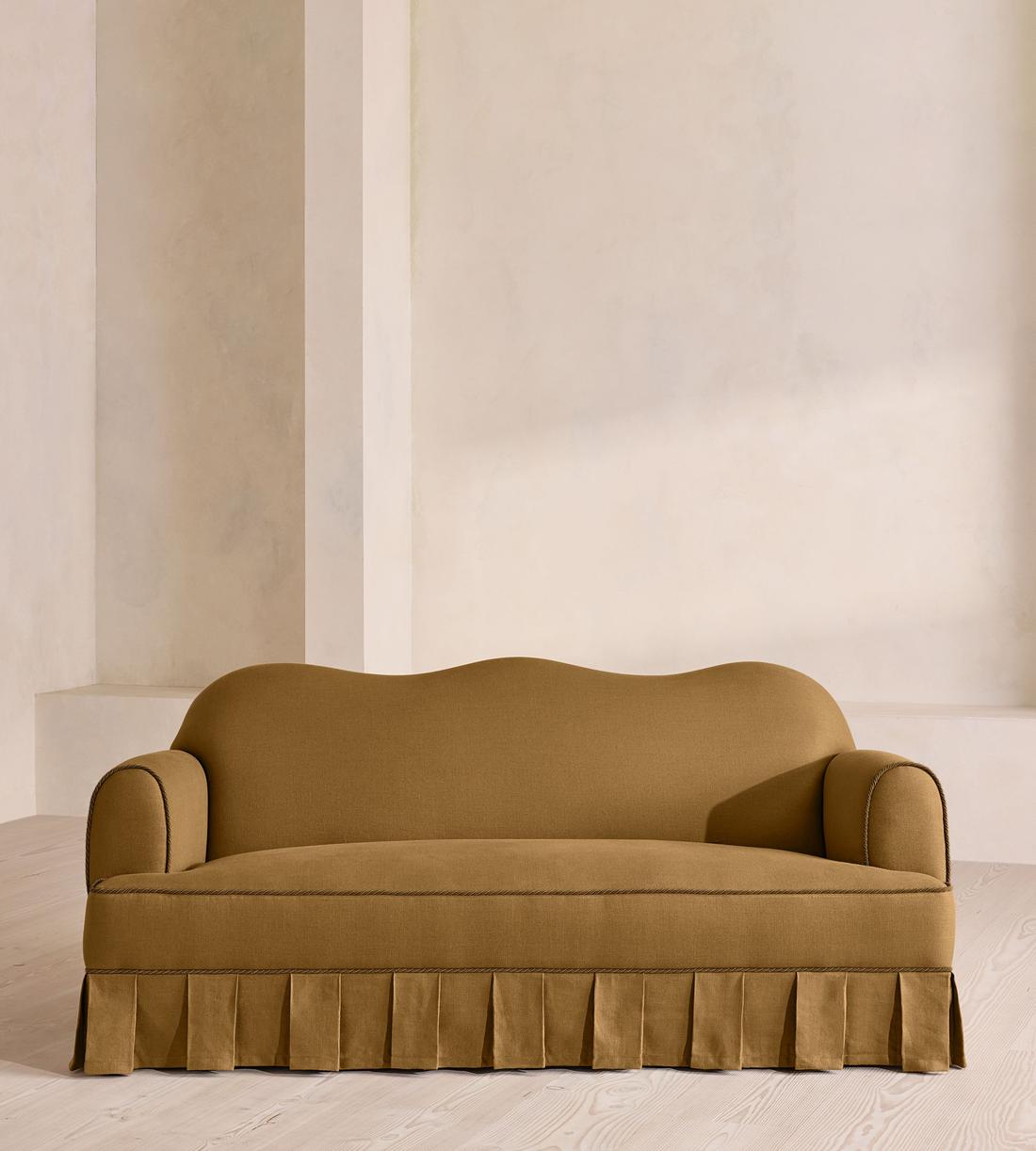 Madelyn Three Seater Sofa - Linen - Ochre - UK - Listing - Image 2