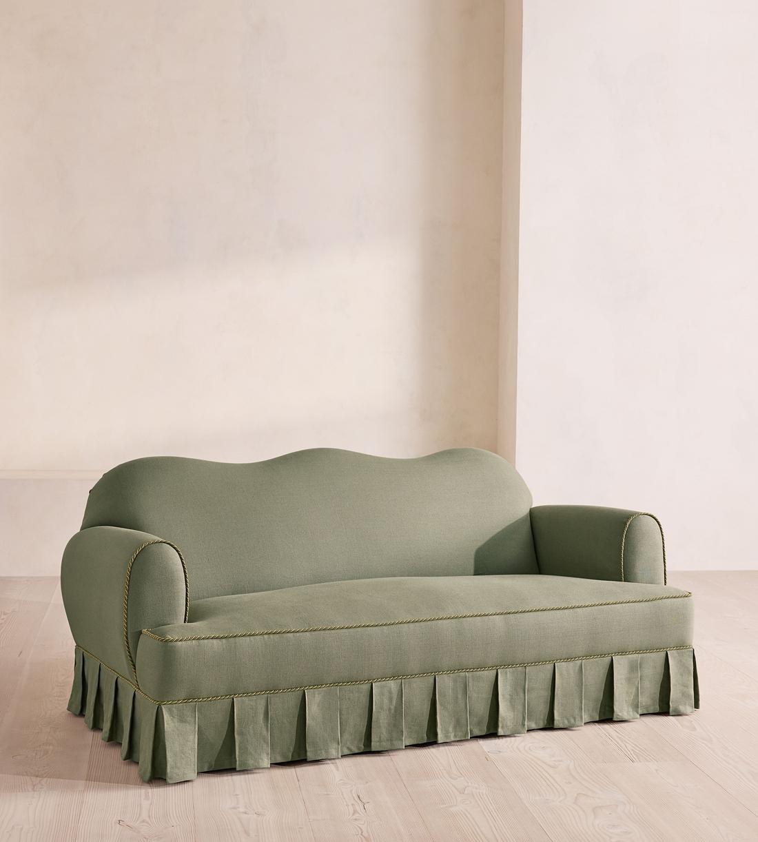 Madelyn Three Seater Sofa - Linen - Sage - US - Listing - Image 1