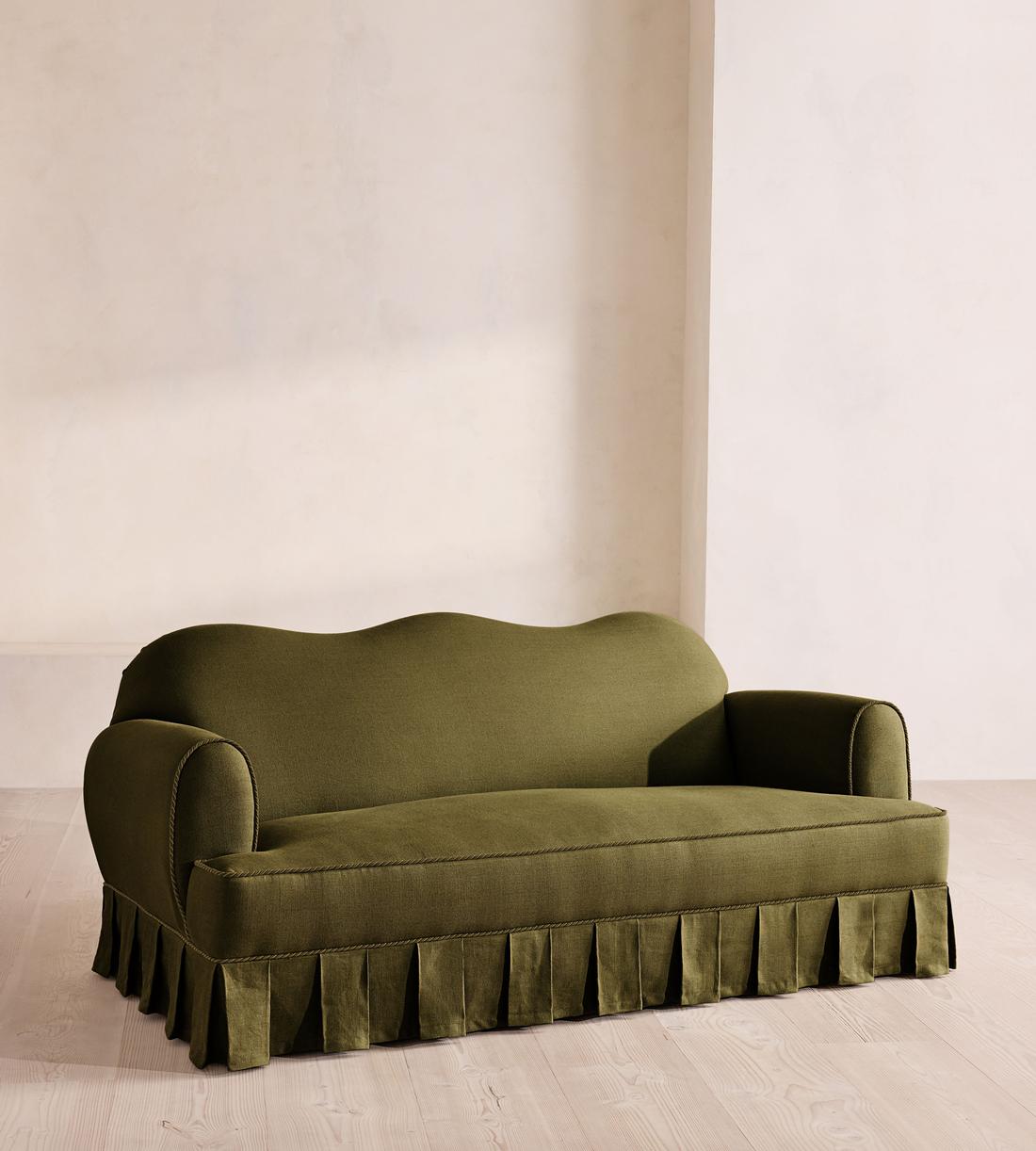 Madelyn Three Seater Sofa - Linen - Olive - UK - Listing - Image 1