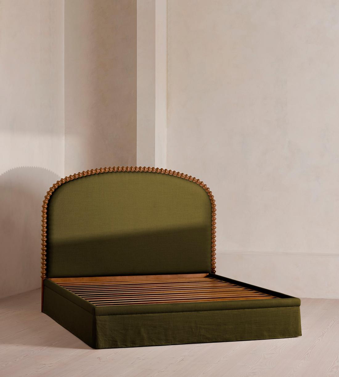 Mika Bed - Queen - Linen - Olive - US - Images - Image 3