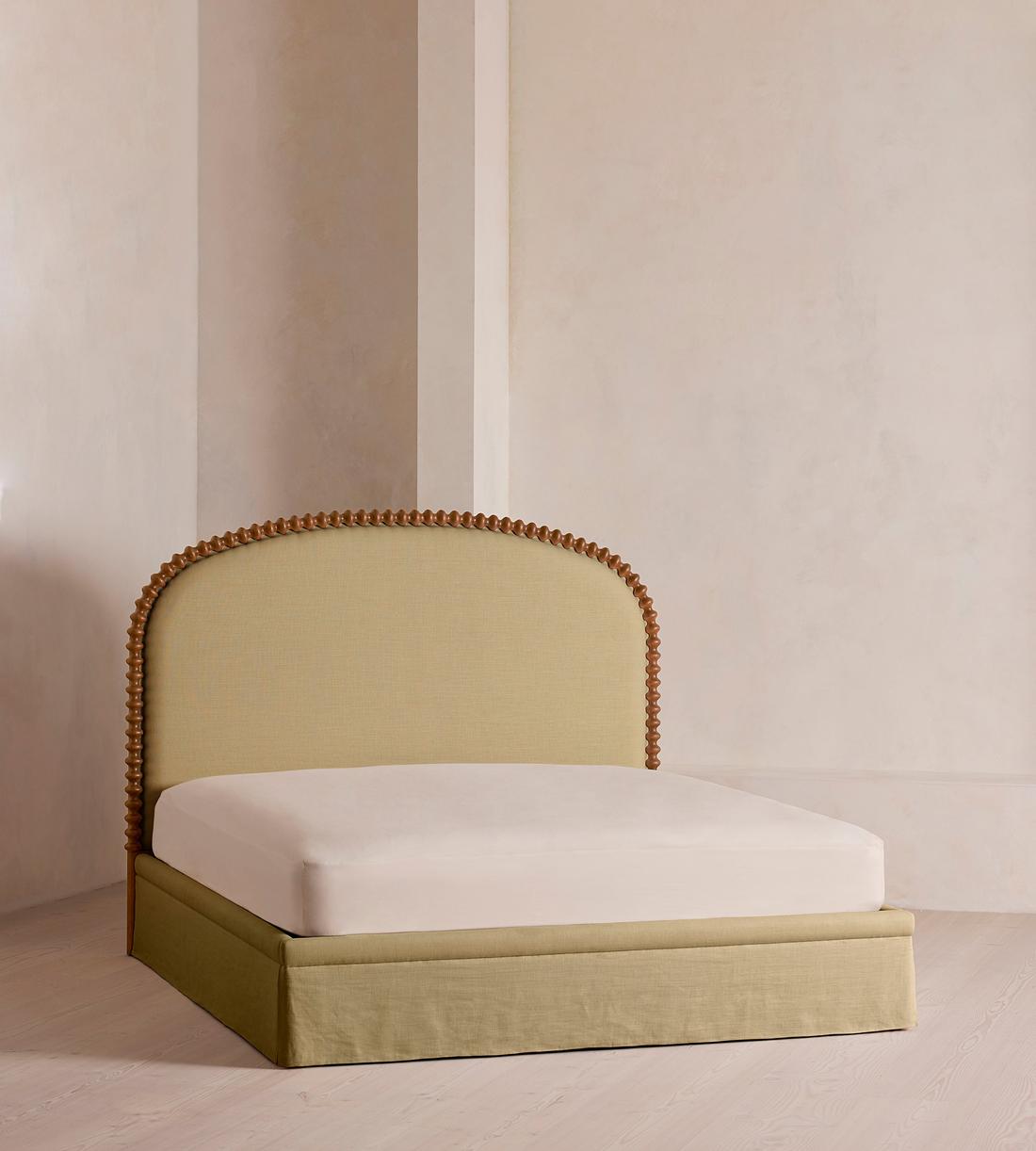 Mika Bed - King - Linen - Wheat - Listing - Image 1