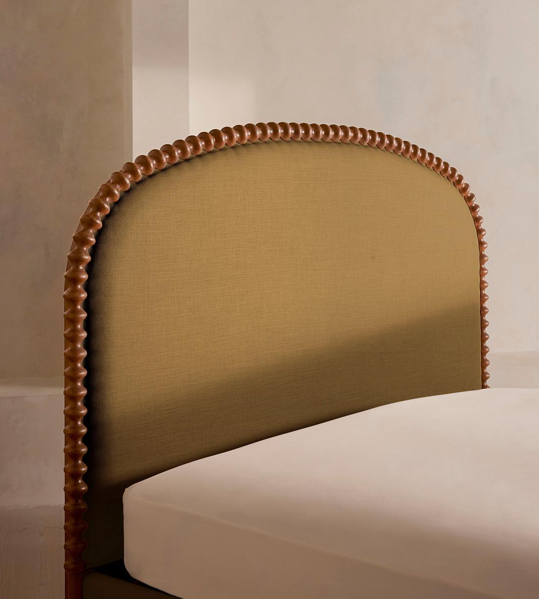 Mika Bed - King - Linen - Ochre - Images - Image 7