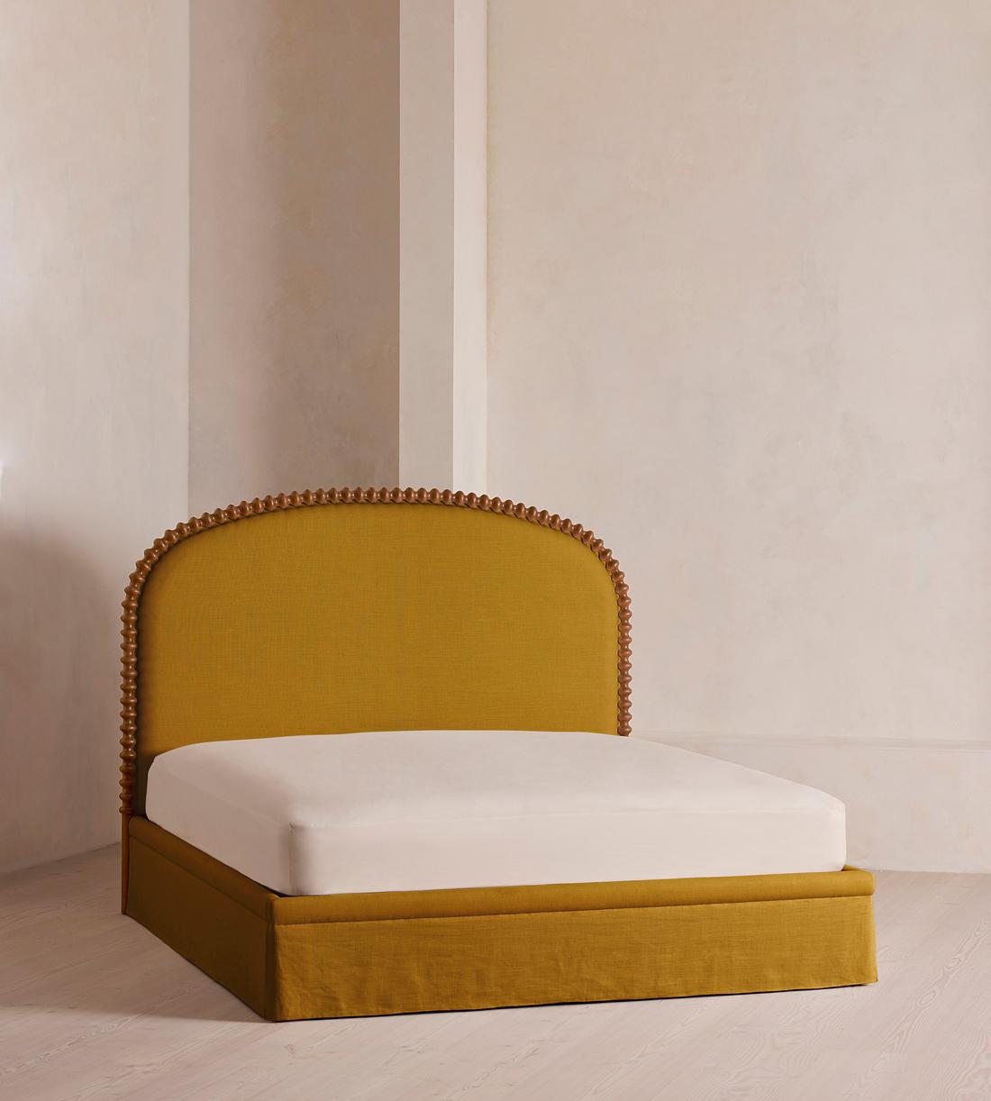 Mika Bed - King - Linen - Turmeric - UK - Listing - Image 1