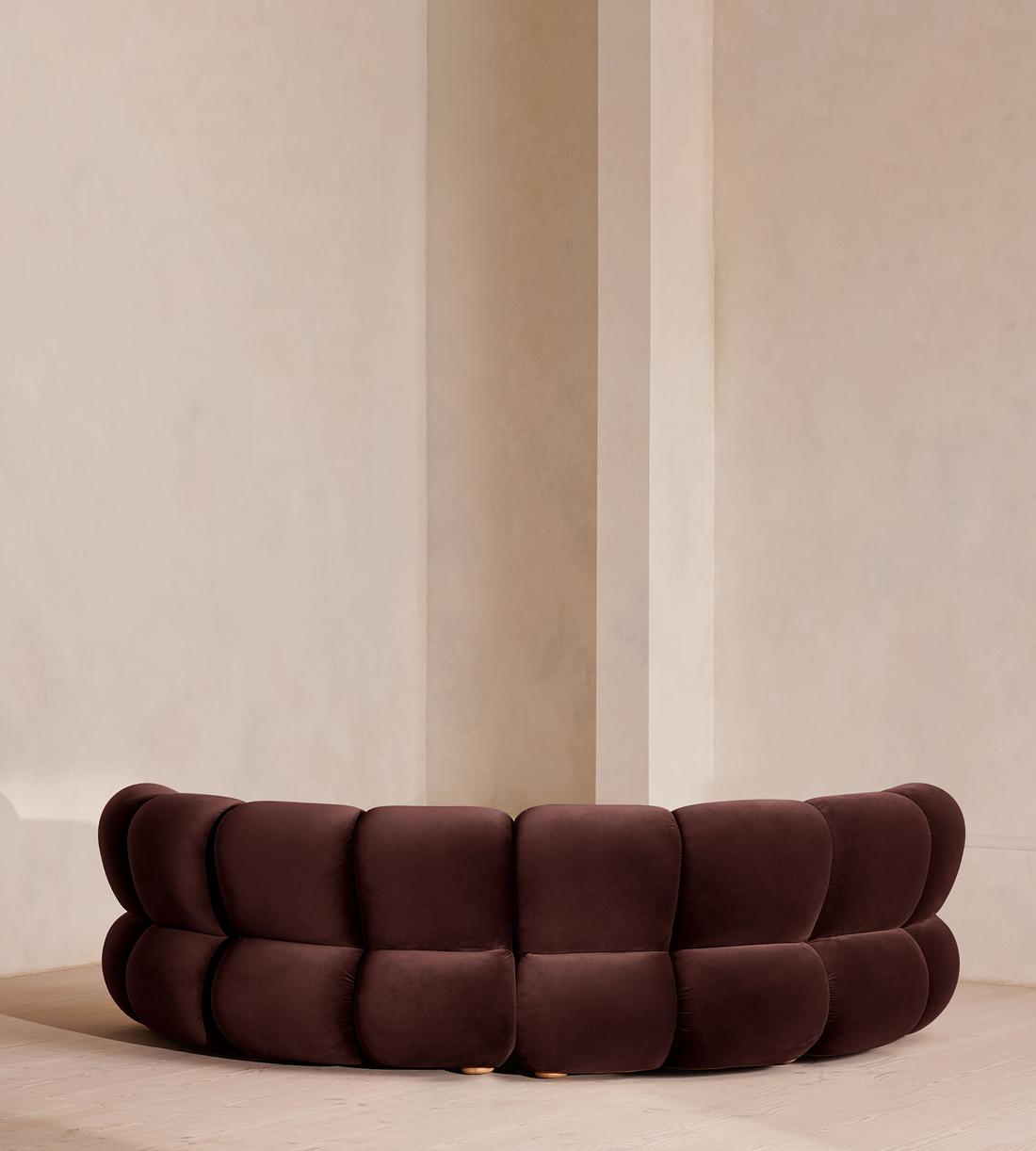 Noelle Modular Curved Sofa - Four Seater - Velvet - Aubergine - UK - Images - Image 4