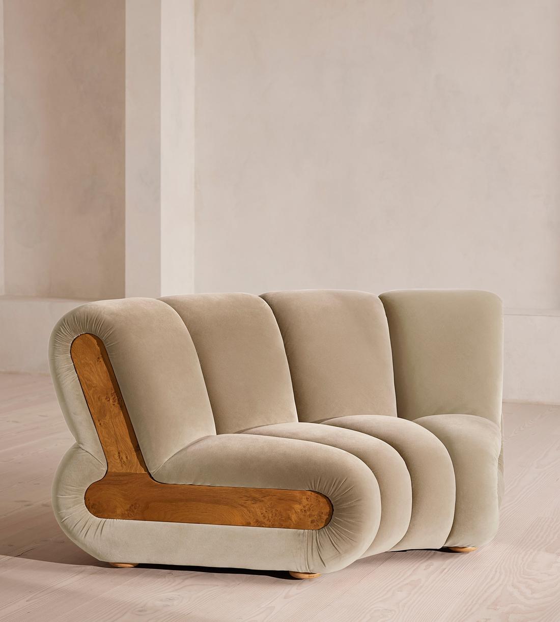 Noelle Modular Sofa - Straight Module - Velvet - Oyster - UK - Image 2