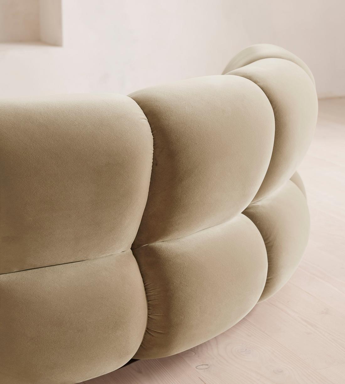Noelle Sectional Curved Armchair - Velvet - Oyster - US - Images - Image 5