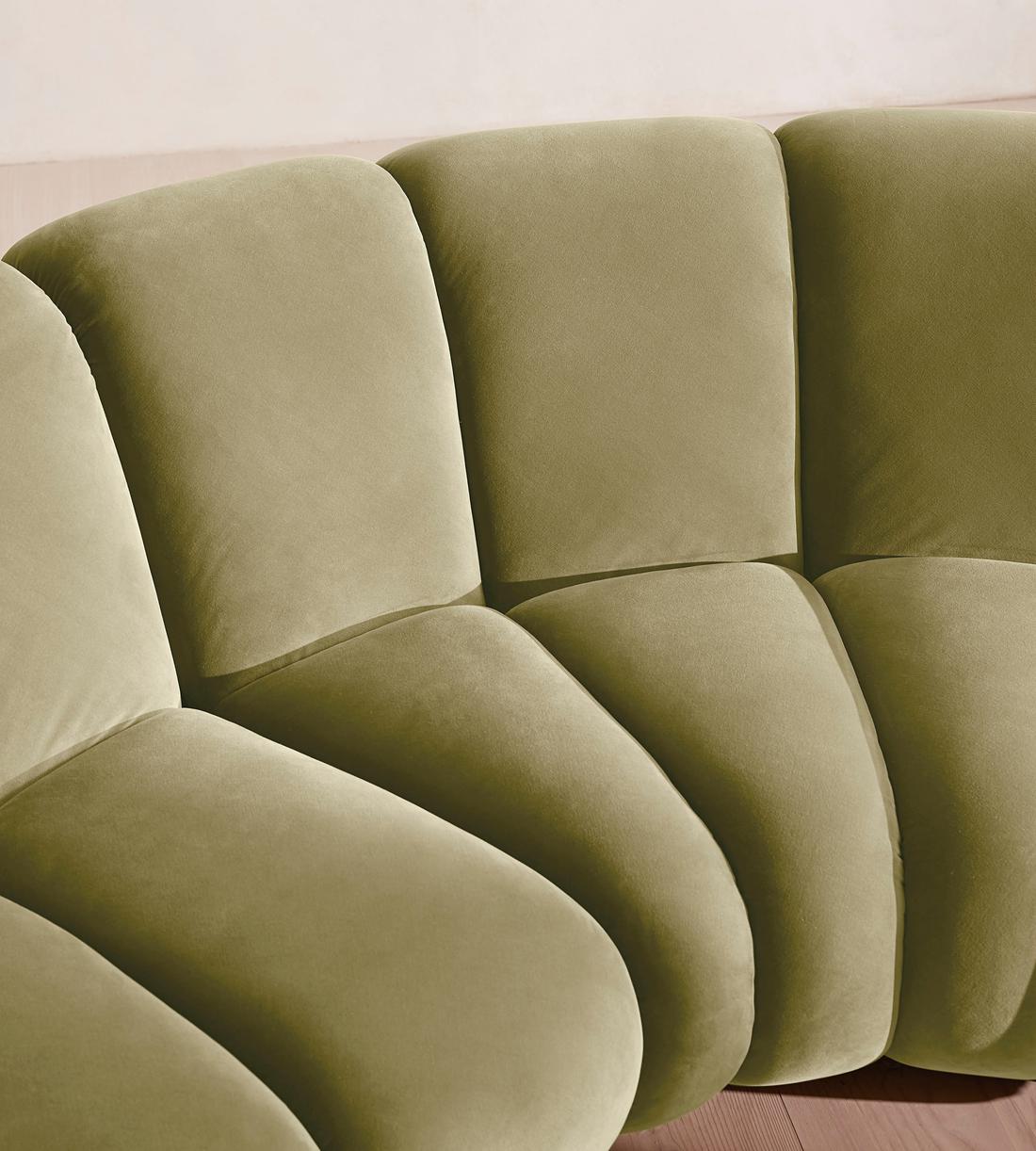 Noelle Sectional Curved Sofa - Six Seater - Velvet Lichen - US - Images - Image 7