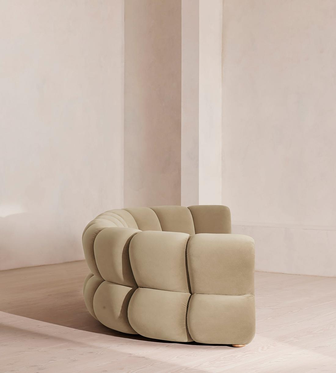 Noelle Modular Curved Sofa - Six Seater - Velvet - Oyster - UK - Images - Image 3