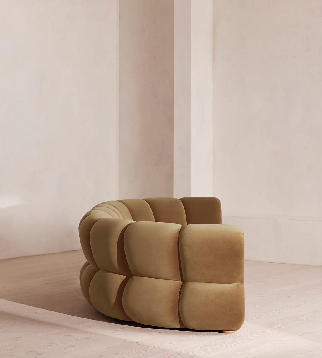 Noelle Modular Curved Sofa - Six Seater - Velvet - Truffle - UK - Images - Image 3