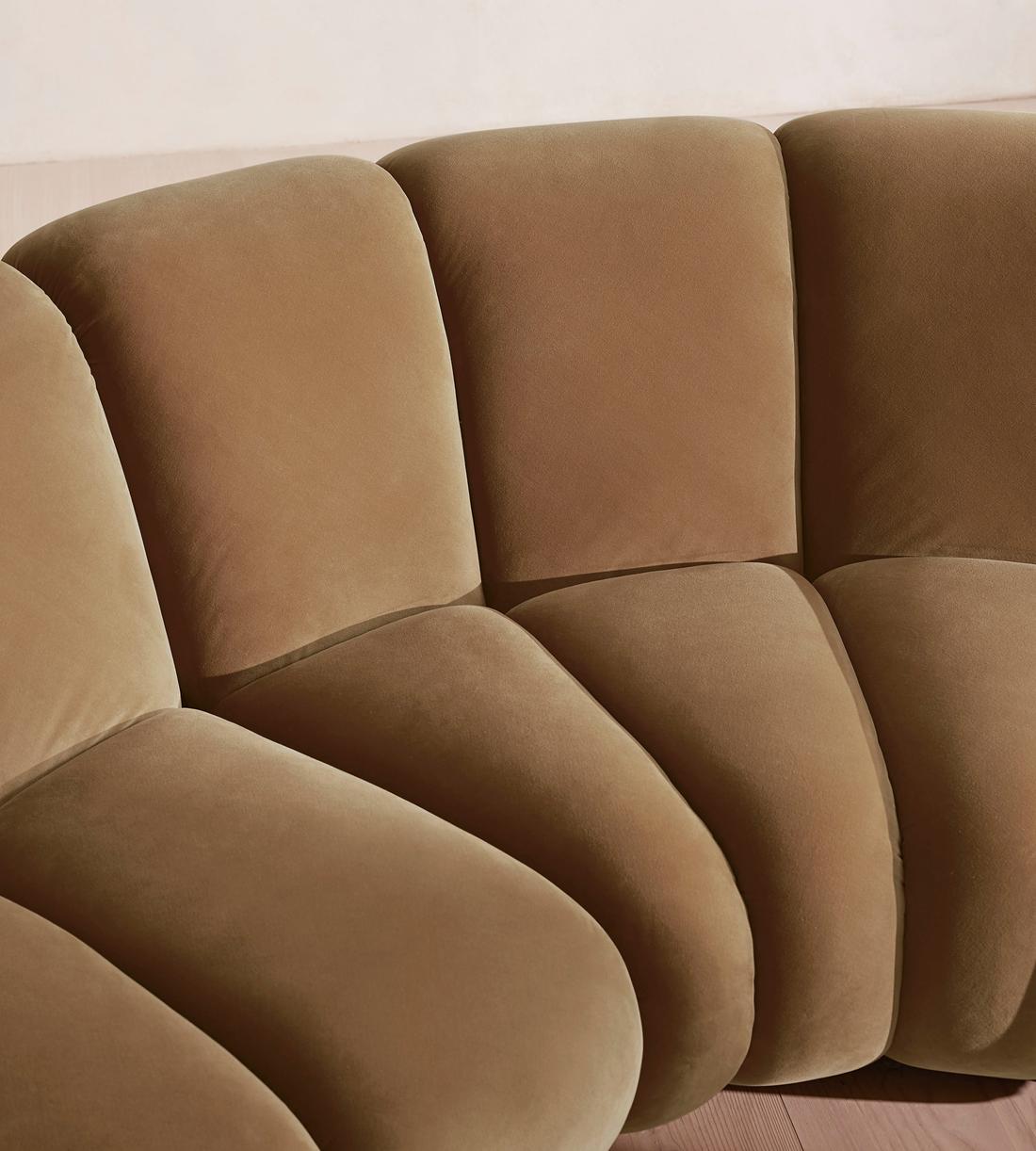 Noelle Modular Curved Sofa - Six Seater - Velvet - Truffle - UK - Images - Image 6