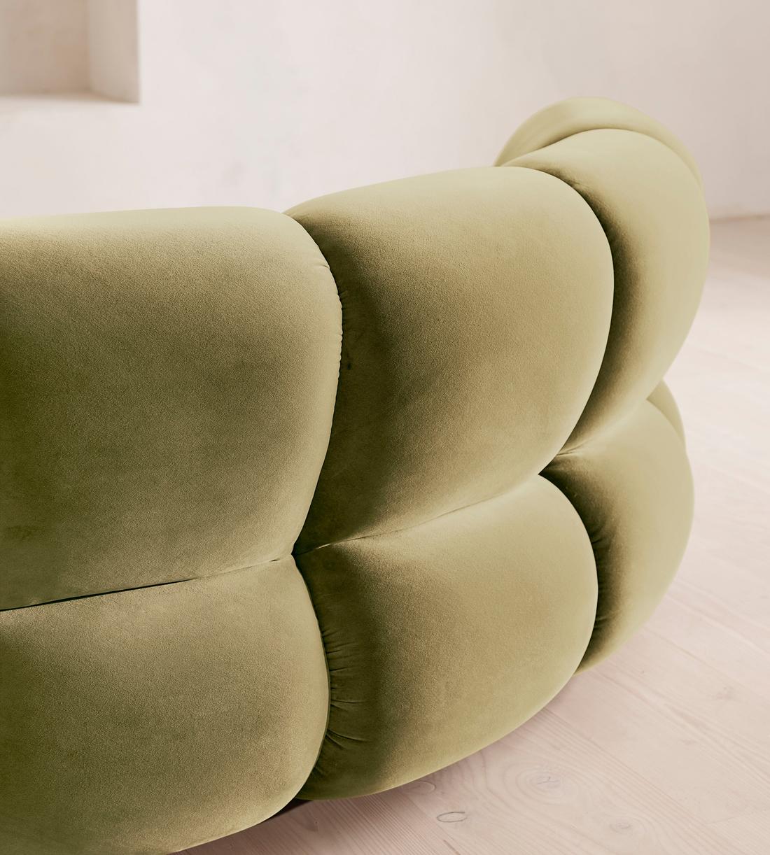 Noelle Modular Curved Sofa - Four Seater - Velvet - Lichen - Images - Image 5