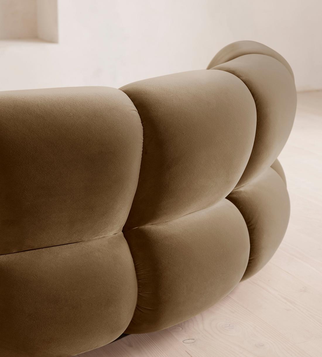Noelle Modular Curved Sofa - Four Seater - Velvet - Truffle - UK - Images - Image 5