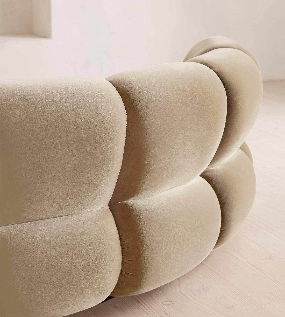 Noelle Modular Curved Sofa - Four Seater - Velvet - Oyster - UK - Images - Image 5