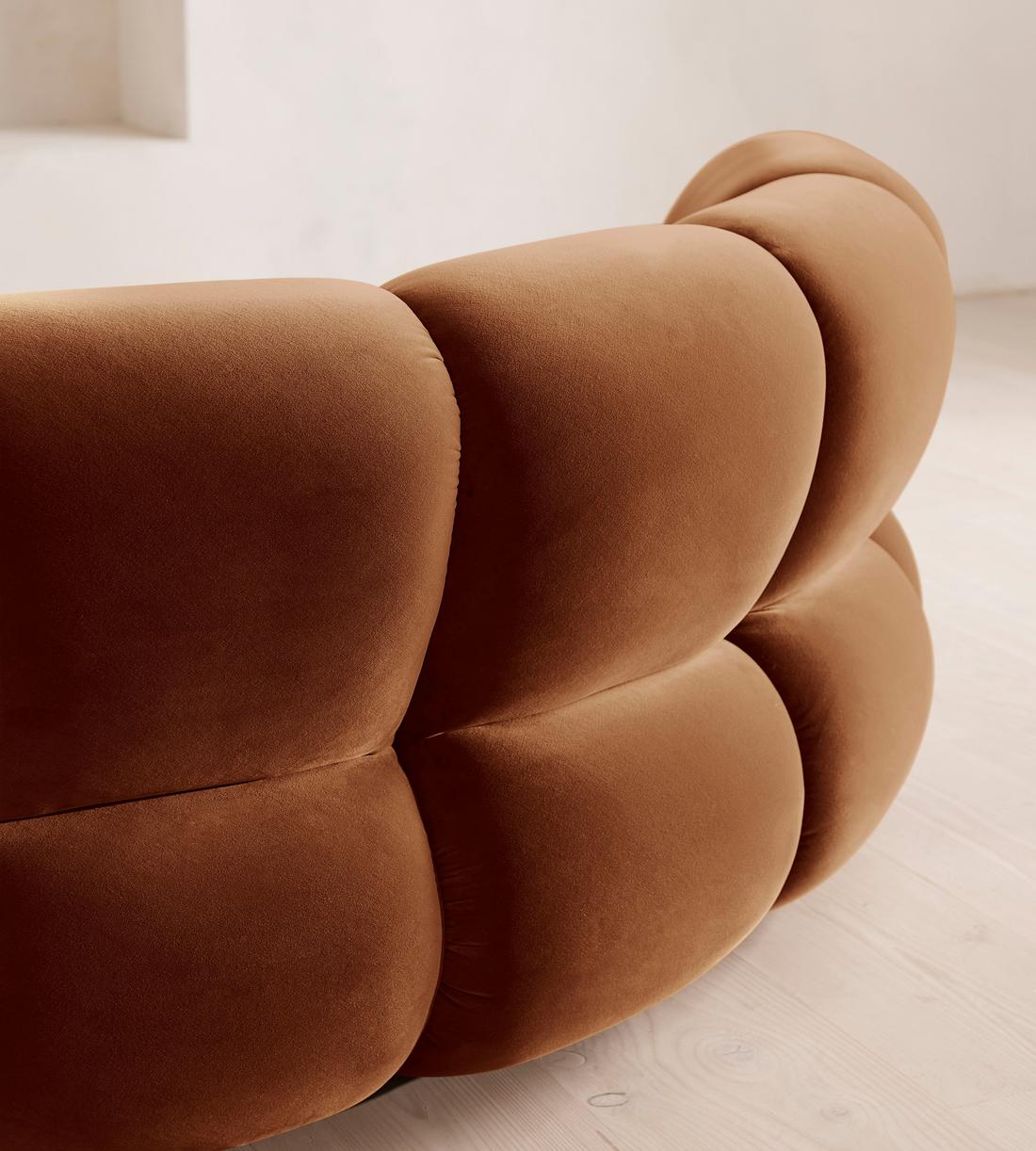Noelle Modular Curved Sofa - Four Seater - Velvet - Cinnamon - UK - Images - Image 5