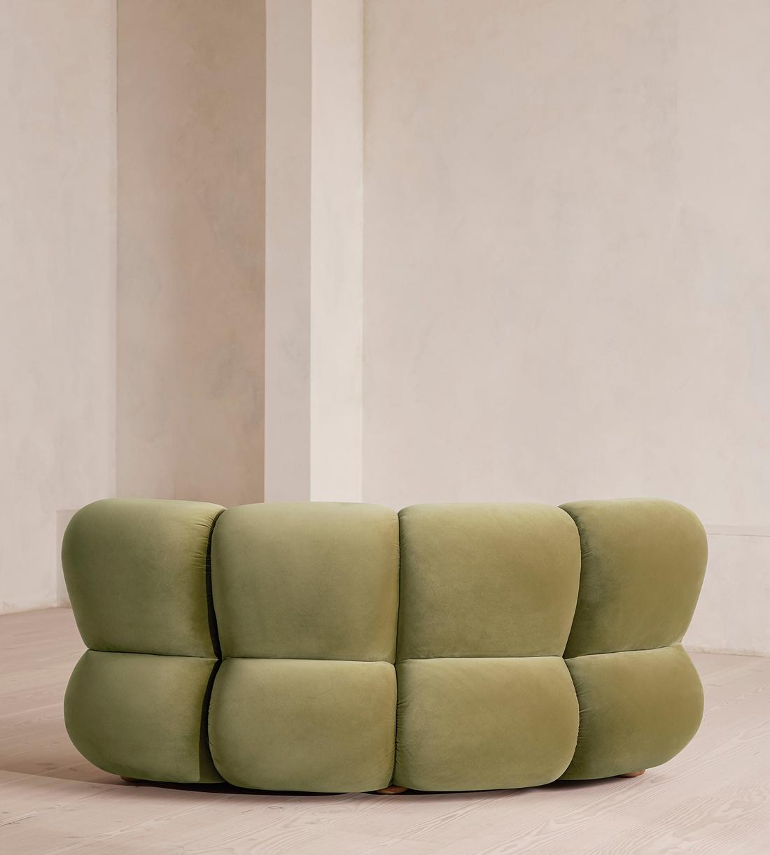 Noelle Modular Curved Armchair - Velvet Lichen - UK - Images - Image 4
