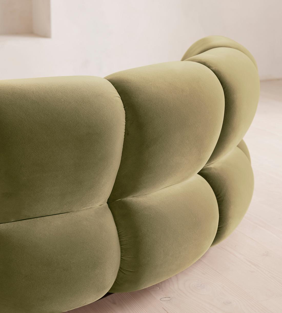 Noelle Sectional Curved Armchair - Velvet Lichen - US - Images - Image 5