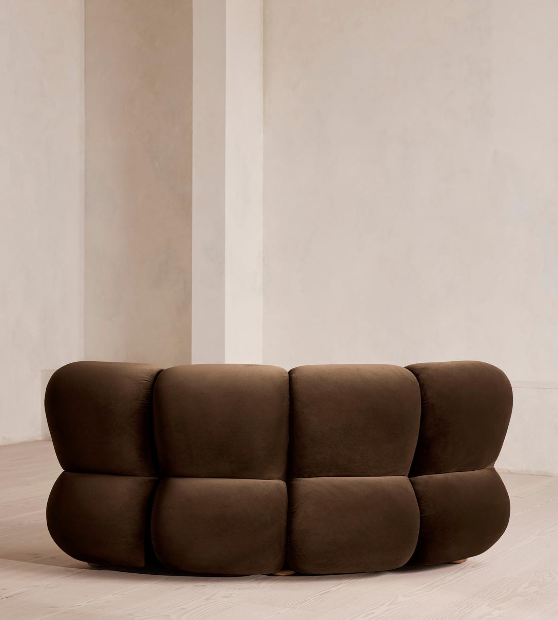 Noelle Modular Curved Armchair - Velvet Chocolate Brown - UK - Images - Image 4