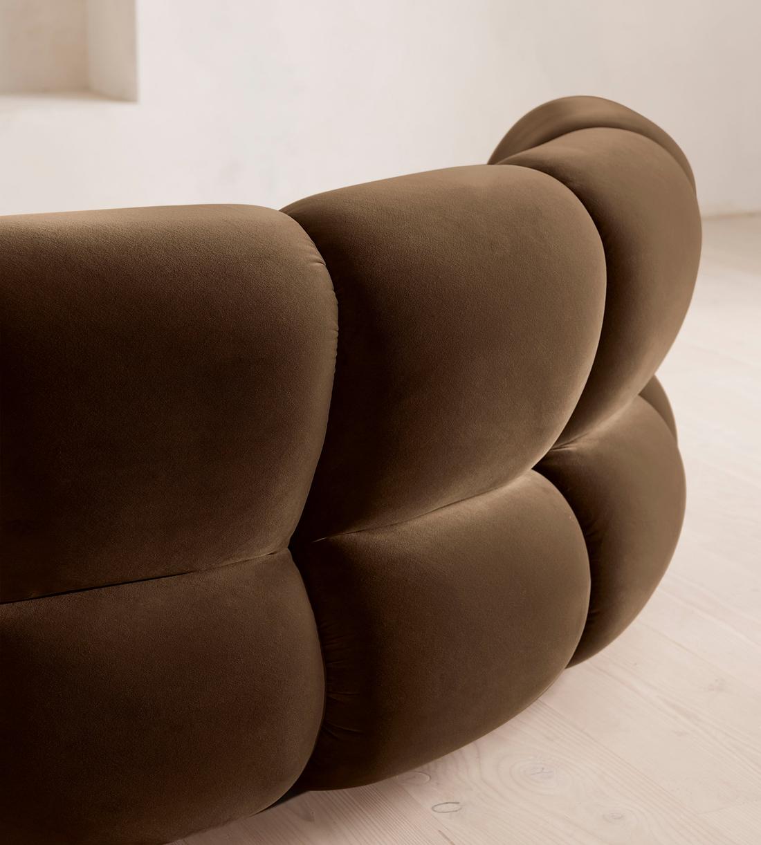 Noelle Modular Curved Armchair - Velvet Chocolate Brown - UK - Images - Image 5