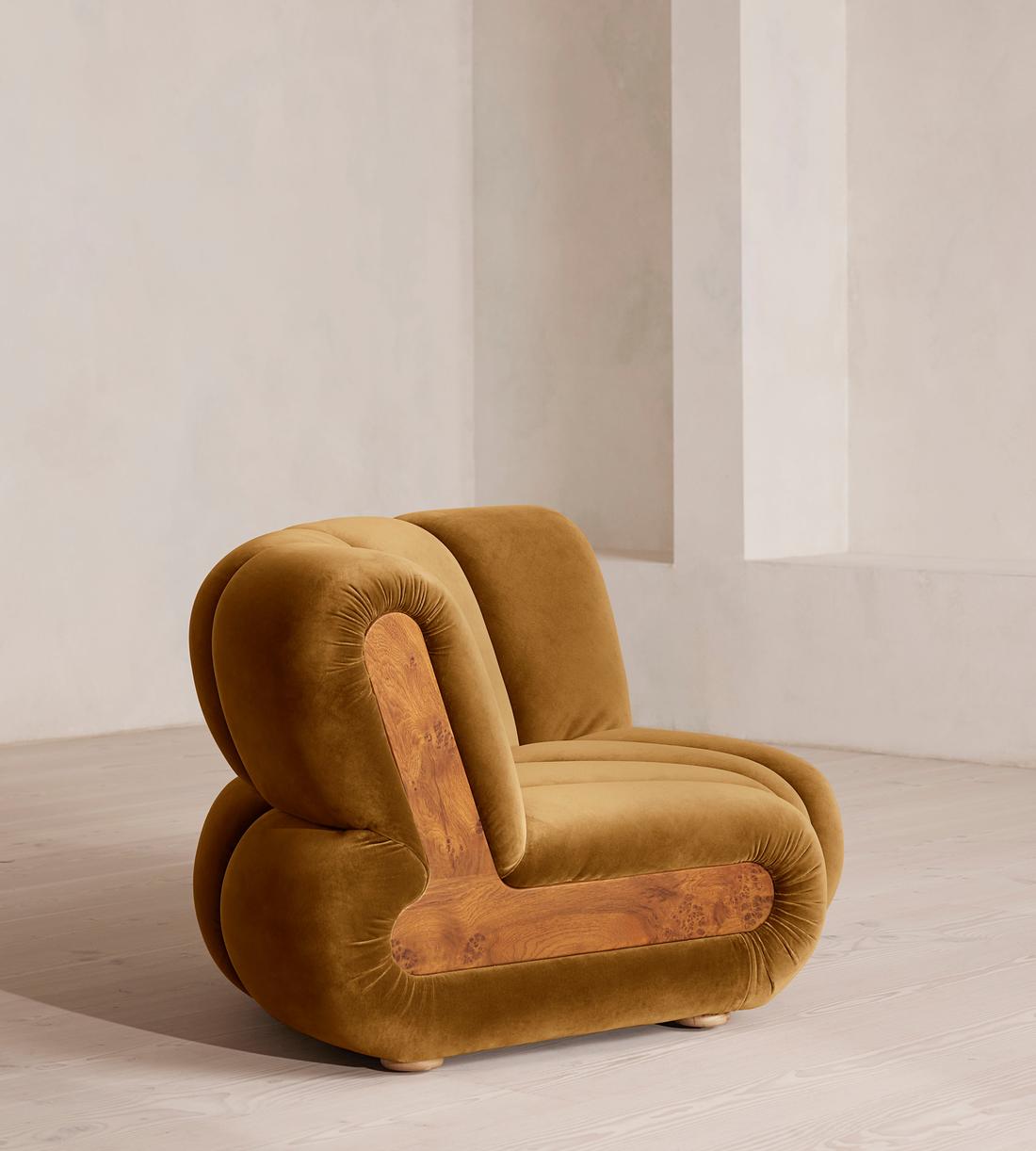 Noelle Sectional Sofa - Curved Module - Velvet Mustard - US - Image 8