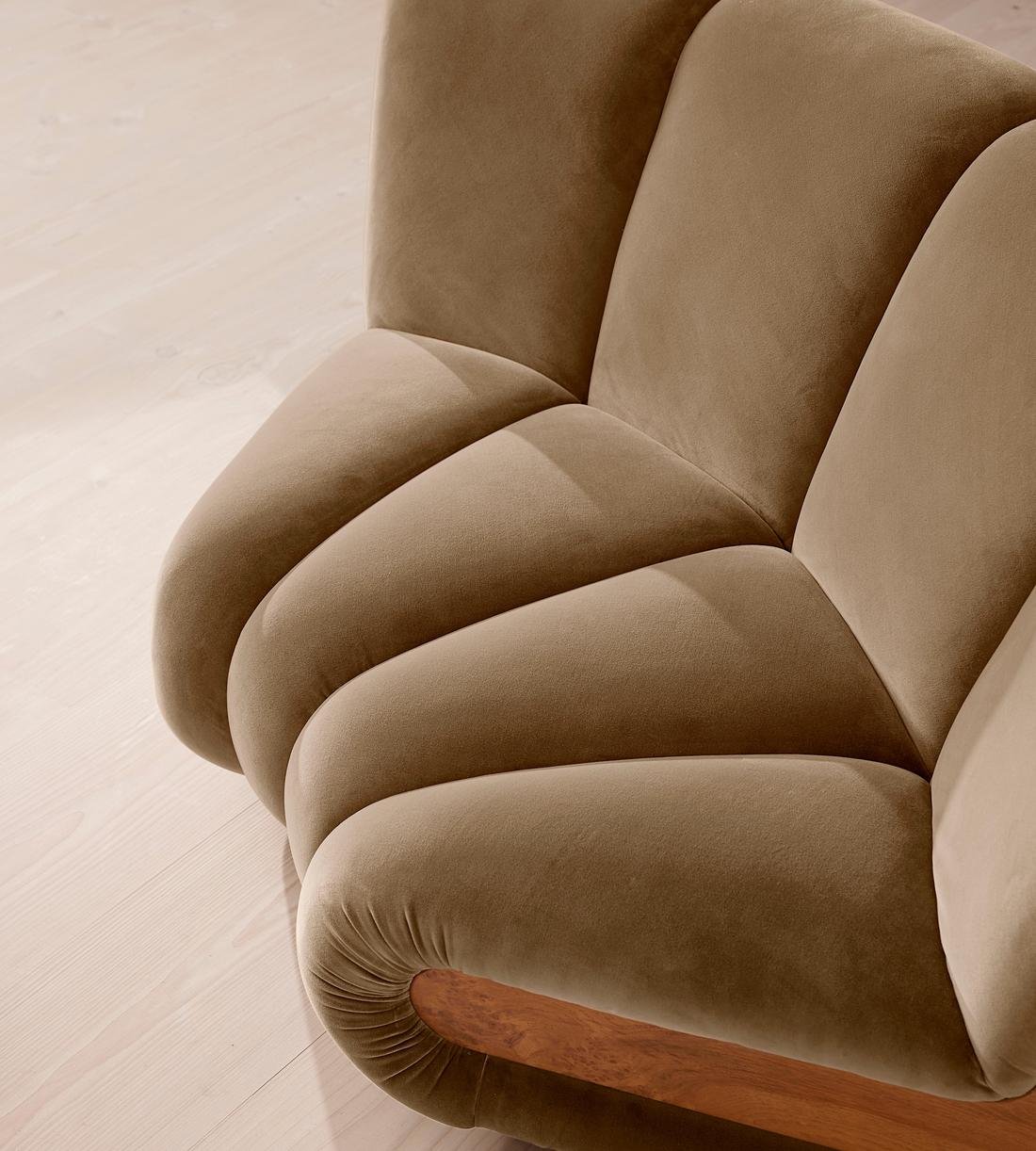 Noelle Modular Sofa - Straight Module - Velvet - Truffle - UK - Image 6