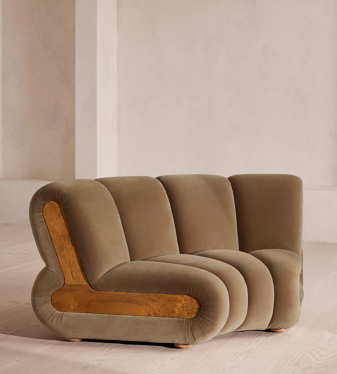 Noelle Sectional Sofa - Straight Module - Velvet - Truffle - US - Image 2