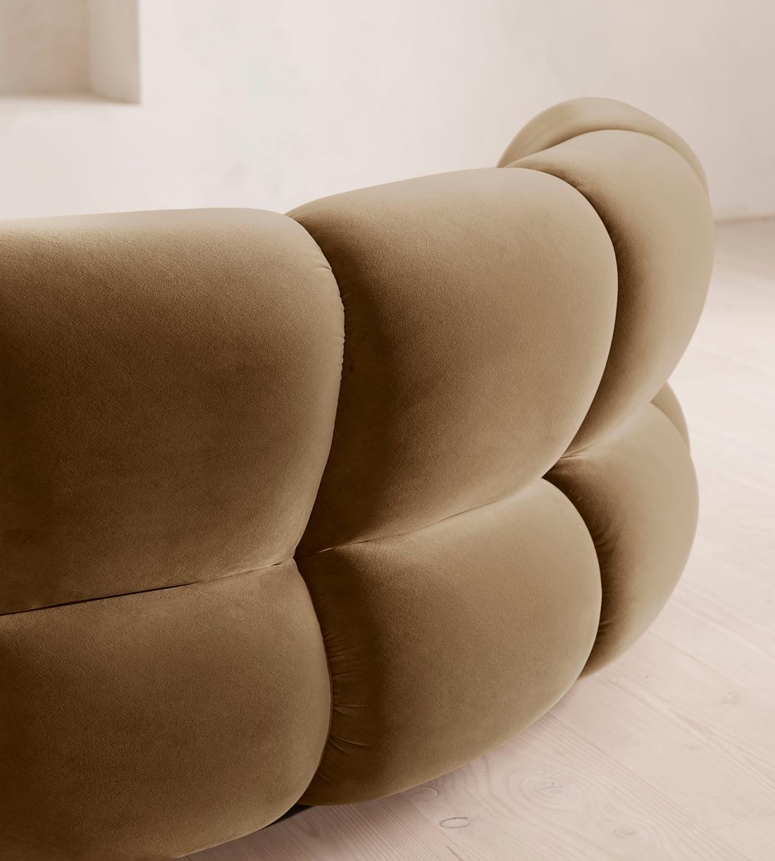 Noelle Sectional Sofa - Straight Module - Velvet - Truffle - US - Image 5