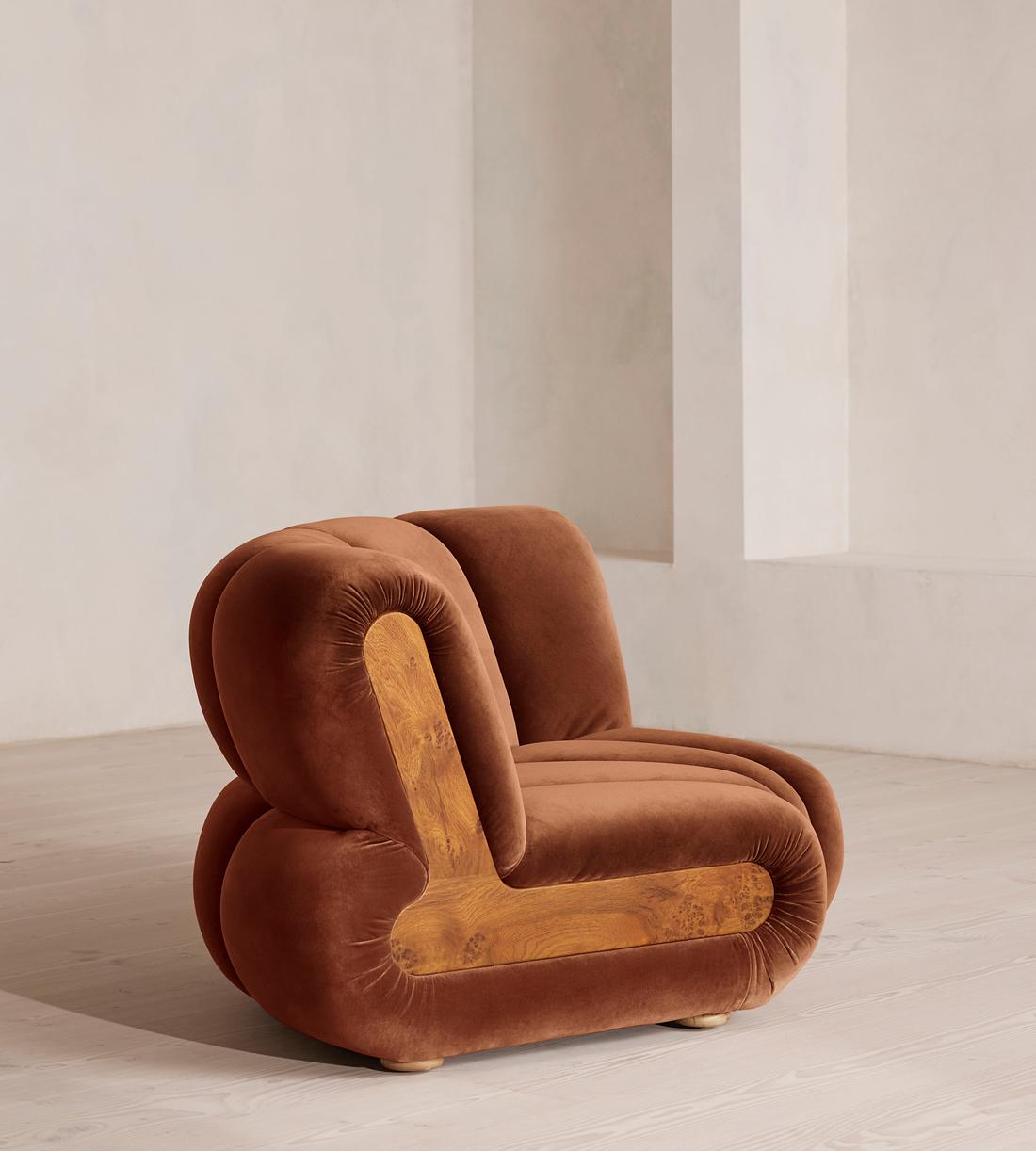 Noelle Modular Sofa - Straight Module - Velvet - Cinnamon - UK - Image 3