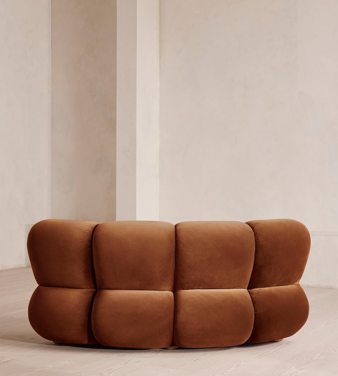 Noelle Sectional Curved Armchair - Velvet - Cinnamon - US - Images - Image 4