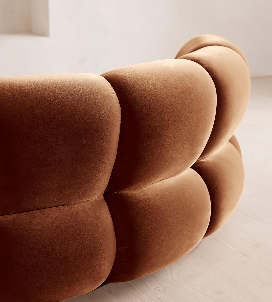 Noelle Sectional Sofa - Curved Module - Velvet - Cinnamon - US - Image 5