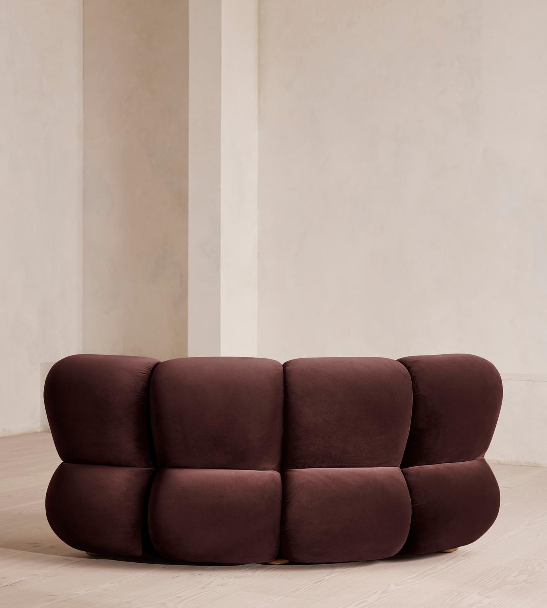 Noelle Sectional Sofa - Curved Module - Velvet - Aubergine - US - Image 4