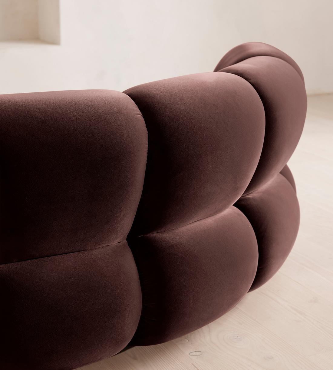 Noelle Sectional Sofa - Curved Module - Velvet - Aubergine - US - Image 5
