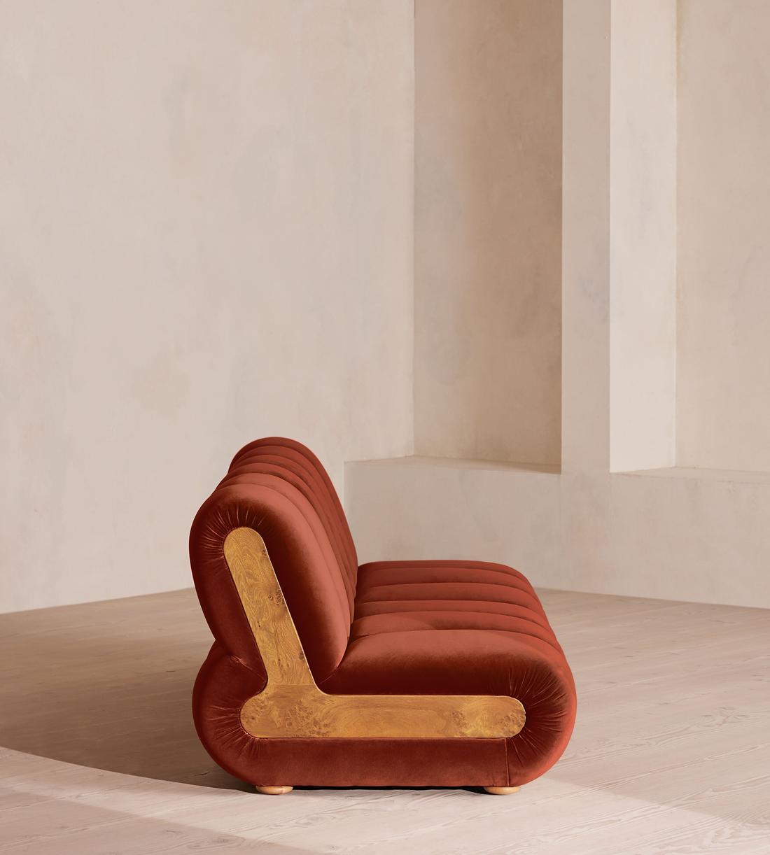 Noelle Modular Sofa - Four Seater - Velvet - Rust - Images - Image 3