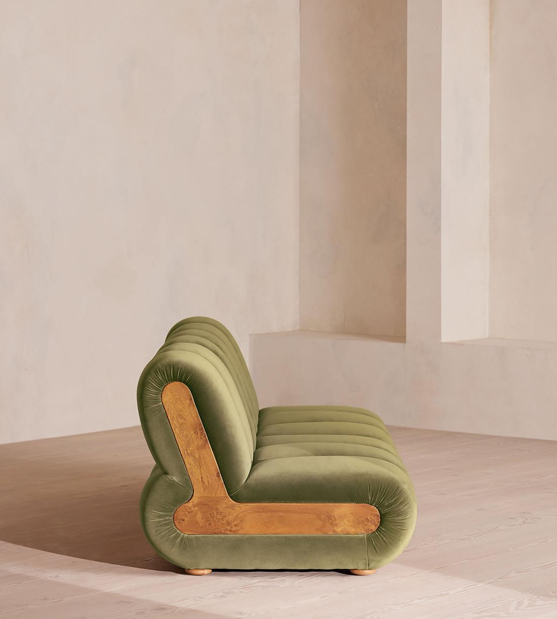 Noelle Modular Sofa - Four Seater - Velvet - Lichen - Images - Image 3