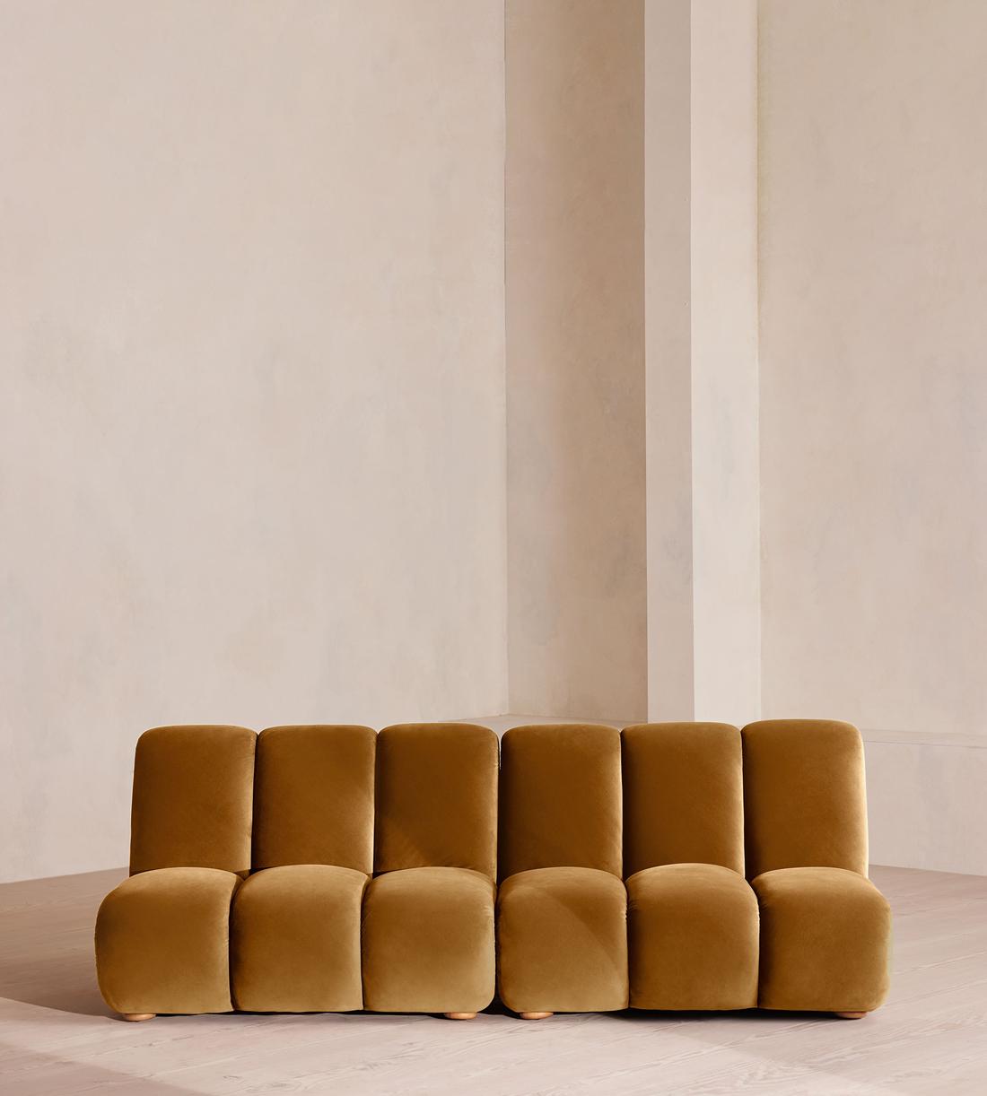 Noelle Modular Sofa - Four Seater - Velvet - Mustard - Listing - Image 1