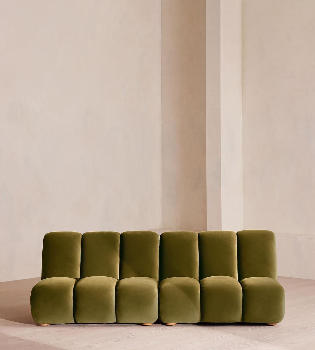 Noelle Modular Sofa - Four Seater - Velvet - Olive - Listing - Image 1