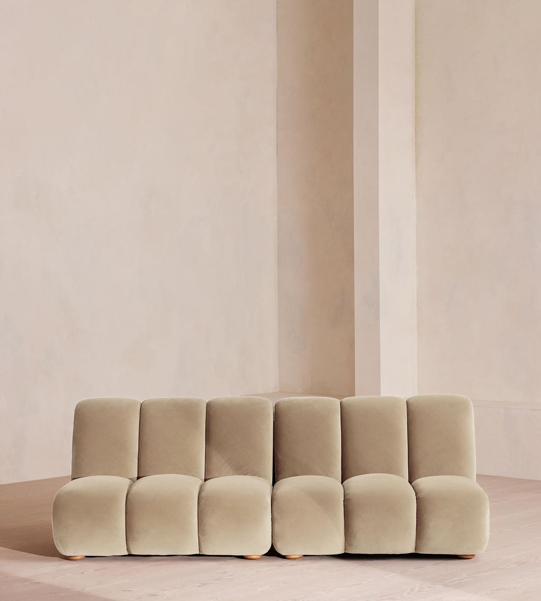 Noelle Modular Sofa - Four Seater - Velvet - Oyster - UK - Listing - Image 1
