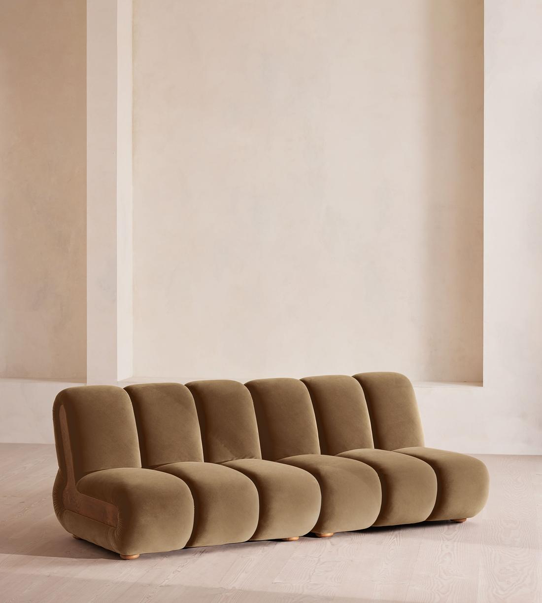 Noelle Modular Sofa - Four Seater - Velvet - Truffle - UK - Listing - Image 2