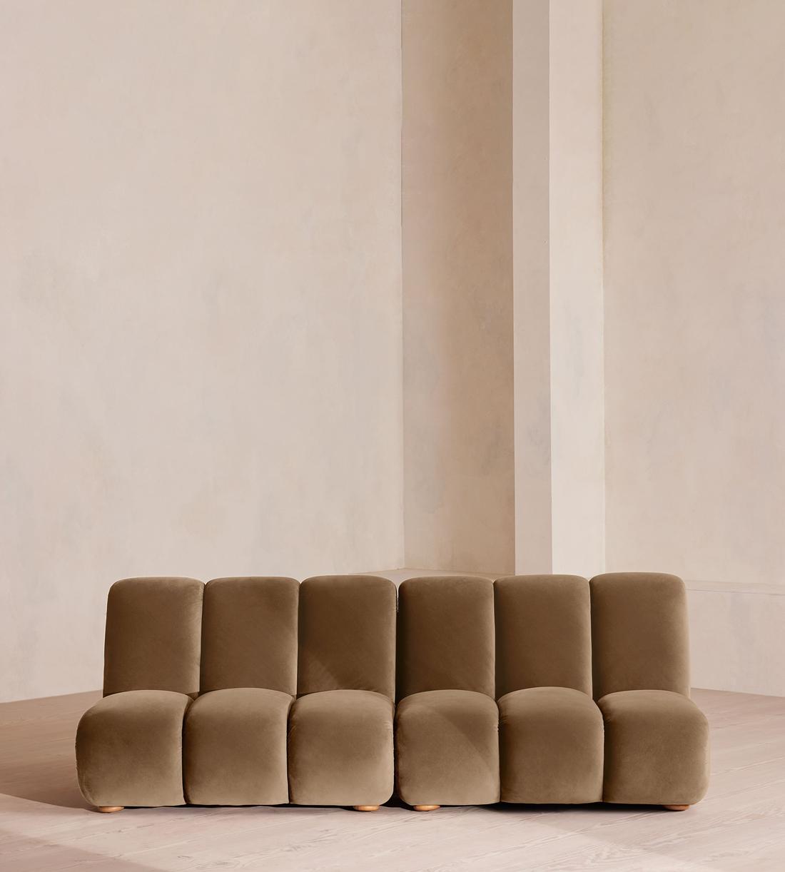 Noelle Sectional Sofa - Four Seater - Velvet - Truffle - US - Listing - Image 1