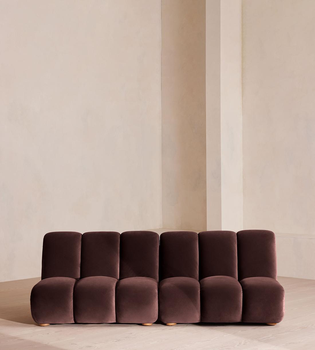 Noelle Modular Sofa - Four Seater - Velvet - Aubergine - UK - Listing - Image 1