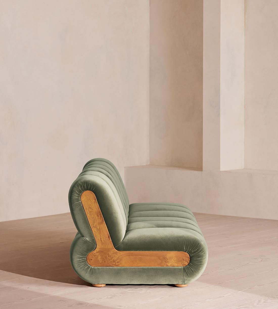 Noelle Sectional Sofa - Four Seater - Velvet - Seafoam - US - Images - Image 3