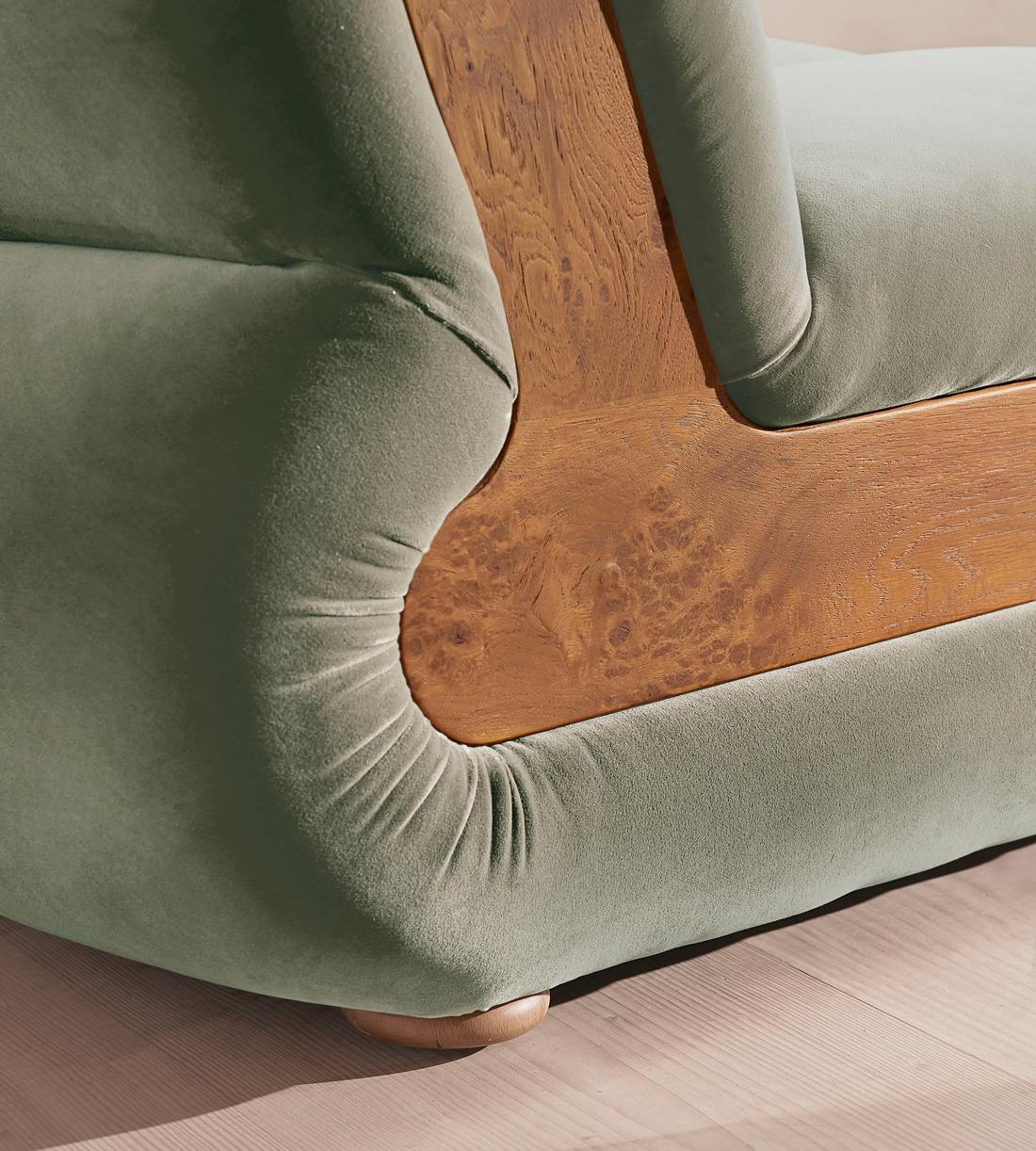 Noelle Sectional Sofa - Four Seater - Velvet - Seafoam - US - Images - Image 5